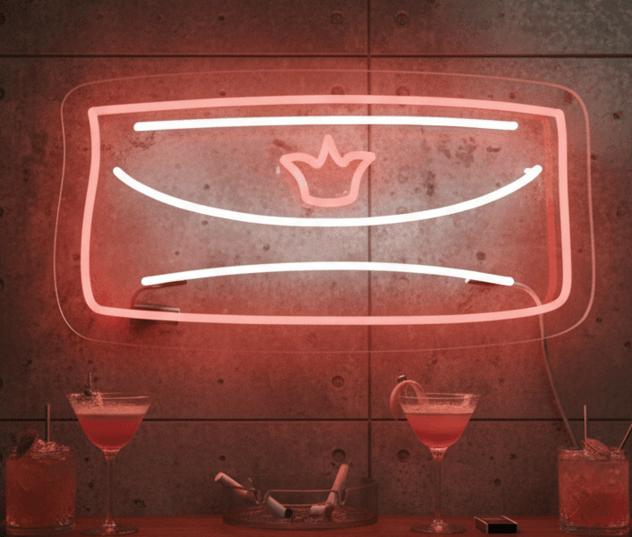 Custom Neon | Clutch Purse Neon Sign with Crown Detail | Energy-Efficient LED Wall Light for Fashion Boutiques, Retail Displays, Bedroom décor and Events | 11x21 | Red and White