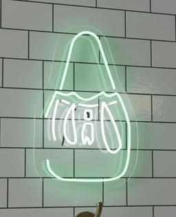 Custom Neon | Stylish Handbag with Buckle Neon Sign | Energy-Efficient LED Wall Light for Fashion Boutiques, Retail Displays, Bedroom décor and Event Styling | 22x14 | Green and White 1