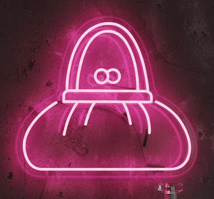 Custom Neon | Handbag Shape Neon Sign | Pink LED Wall Light for Boutiques, Fashion Stores, Events, and Modern décor | Durable, Energy-Efficient Decorative Accent for Stylish Interiors | 21x24 | Pink