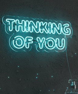 Thinking of You Neon Sign 30x13,  Plug-in Neon Flex, Custom Romantic LED Wall Light, Premium Durable Electric Neon Decor, Stylish Battery Free Sign for Bedroom, Home, Couple Gift 1