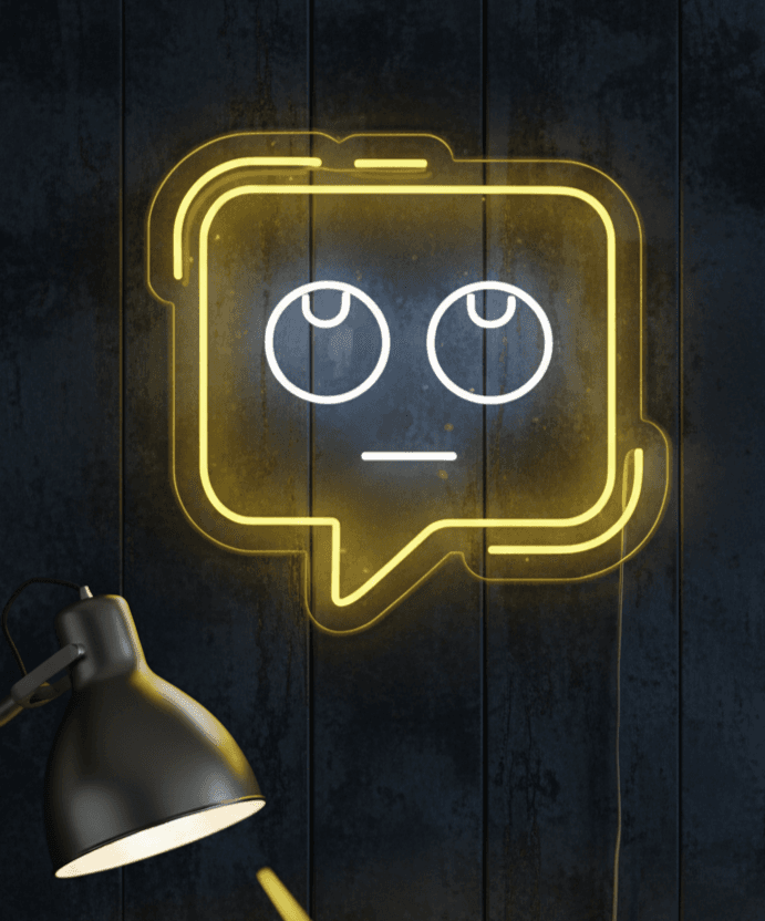 Confused Chat Neon Sign 24x23 | Plug-in LED Neon Flex Wall Light |  Custom Neon Decor | Bollywood Book, Hindi Cinema Books, Did You Know, Animal Book, Coloring Book, Fun Kids Decor