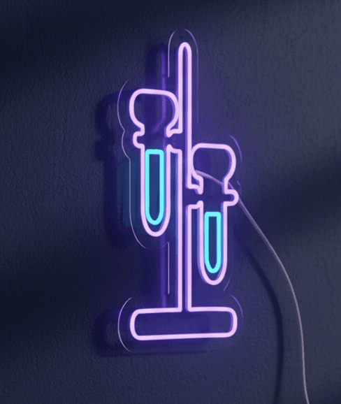 Custom Neon | DNA Helix Neon Sign Plug In |  Flexible LED Neon Flex DNA Logo Wall Decor | Vibrant Science Home Bedroom Light | Battery Free Custom Neon Board Amazon India | Size 24x17