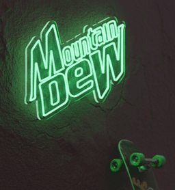 Custom Neon | Mountain Dew Logo Neon Sign |  LED Flex Light Plug-in Wall décor for Home, Bar, Caf, Bedroom | Durable, Battery-Free Vibrant Retro Design Green Glow | 34x30 1