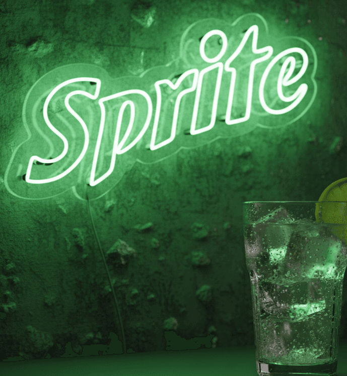 Custom Neon | Sprite Logo Neon Sign |  LED Flex Light, Plug-in Wall décor for Home, Bar, Caf, Bedroom | Durable, Battery-Free, Vibrant Retro Design in White Glow | 18x30