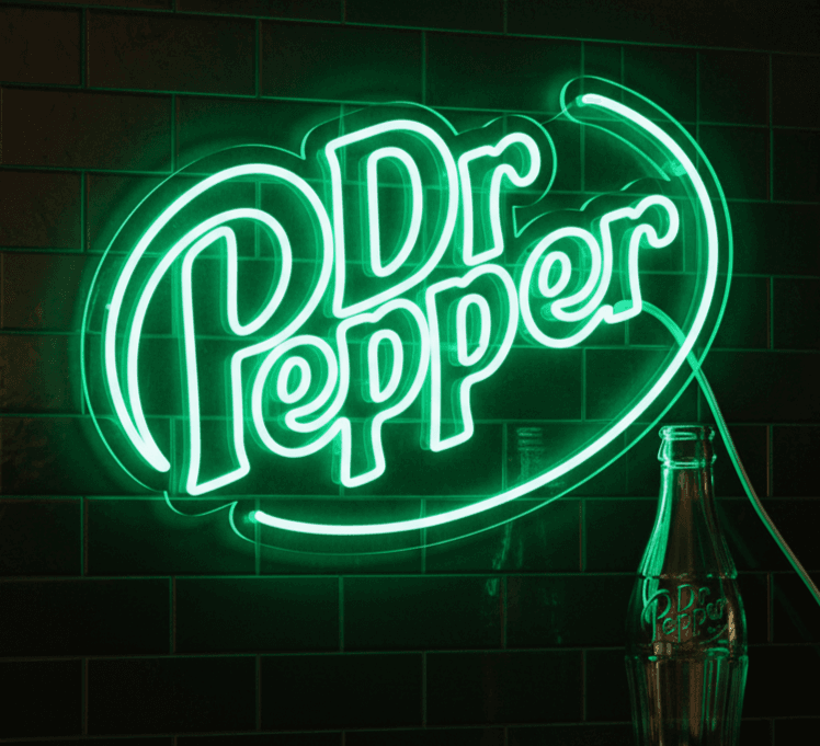 Custom Neon | Dr Pepper Logo Neon Sign | Premium Energy Efficient LED Flex Light, Durable Wall décor for Home, Bar, Caf, Restaurant | Easy Plug & Play Setup | 17x24 | Green