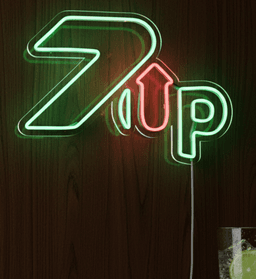 Custom Neon | 7UP Logo Neon Sign | Plug-in LED Neon Flex Board |  7UP Drink Wall Light for Bar, Cafe, Party & Home Decor | Premium Electric Neon Display | Durable No Battery Neon 17x24 1