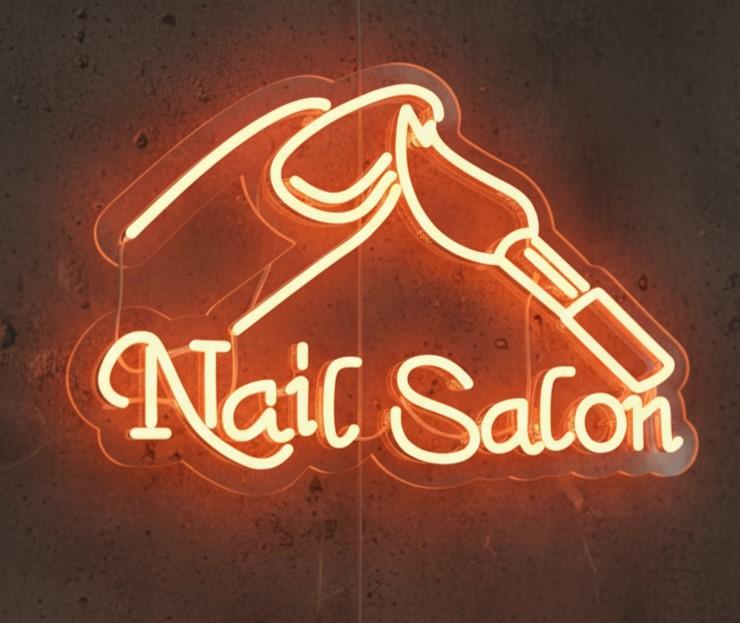 Custom 13x20 Nail Salon Neon Sign LED Wall Decor | Beauty Studio Nail Art Neon Light | Plug-in Flexible LED Neon Sign for Salon, Spa, Barber Shop, Tattoo Studio & Room Wall Decoration