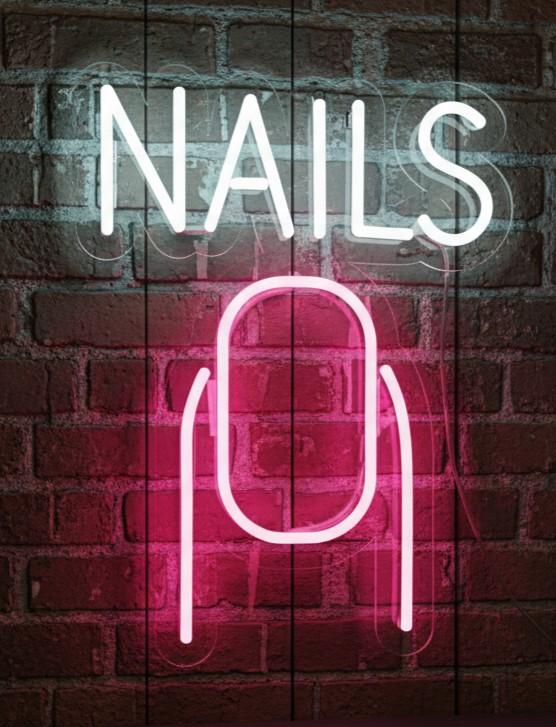 Custom Neon | Nail Neon Sign | Plug-in LED Neon Flex | 16x12 | Pink Nail Studio Wall Art, Salon Neon Light, Nail Art Neon Sign, LED Wall Decor, Salon Wall Decor, No Batteries, Flexible Neon Display XL