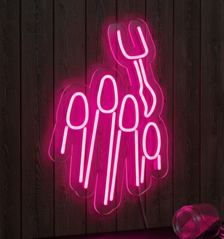 Custom Neon | Nail Brush Neon Sign |Plug-in LED Neon Flex Beauty Salon Wall Art | 19x12 | Pink, Plug-in, No Battery, Flexible LED Neon, Salon Wall Decor, Nail Studio Light, Neon Glow!