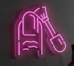 Custom Neon | Nail Brush Neon Sign |Flexible LED Plug-in Beauty Salon Wall Decor | 16x16 | Pink 1