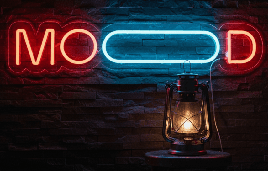 Custom Neon | Mood Neon Sign | Premium Plug-in LED Flex Board for Bedroom, Home Decor, Bars, Cafes and Events | Energy Efficient, Long Lasting, Modern Wall Art Display | 5x24 | Red and Blue