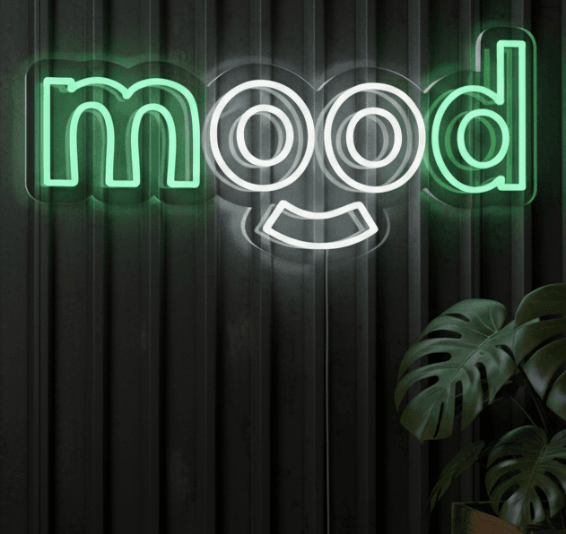 Mood Neon Sign, Mood LED Neon Light, Green Mood Neon Board, Plug In Neon Mood Flex,  Mood Neon Display, Custom Mood Neon Sign India, Wall Decor Neon Light for Bedroom, Party, Bar, Shop