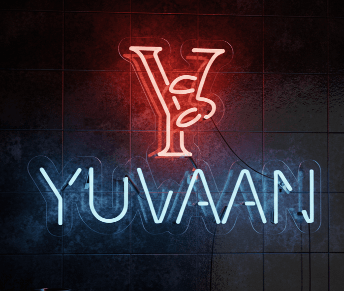 Custom Neon | YUVAAN Name LED Neon Sign | Personalized Wall Light for Home & Events | Energy-Efficient Design | 16x24 Size | Red & Blue