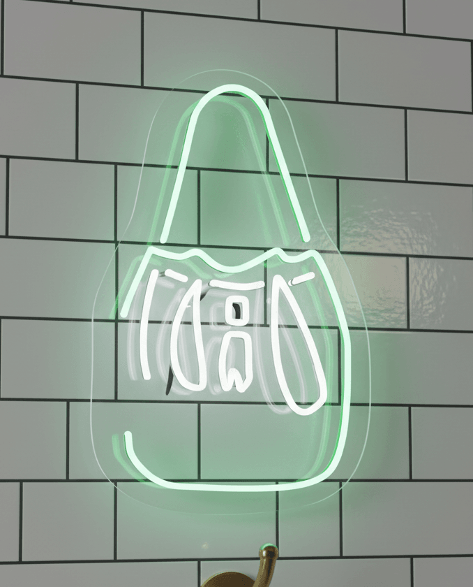 Custom Neon | Stylish Handbag with Buckle Neon Sign | Energy-Efficient LED Wall Light for Fashion Boutiques, Retail Displays, Bedroom décor and Event Styling | 22x14 | Green and White