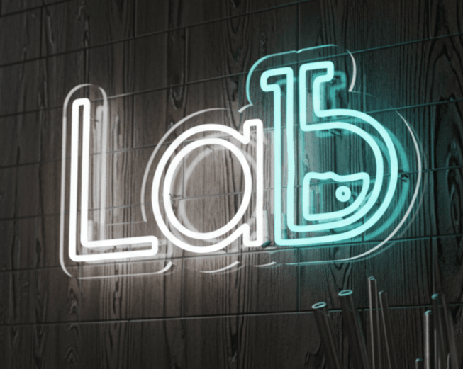 Custom Neon | Lab Logo Neon Sign |  Flexible LED Neon Flex Wall Light Plug In Medical Science Lab Decor | Vibrant Battery Free Lab Neon Board for Bedroom Office Cafe India | 12x24 | Blue