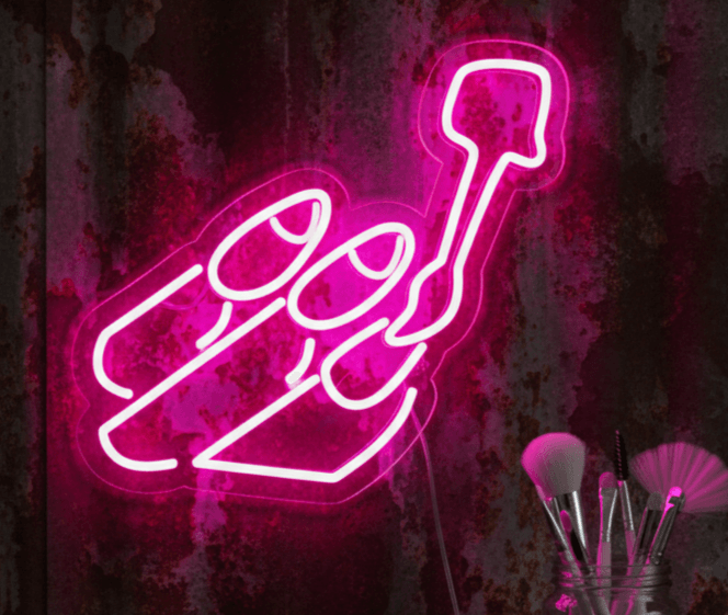 Custom 15x16 Nail Neon Sign LED Wall Decor | Beauty Salon Nail Art Neon Light | Plug-in Flexible LED Neon Sign for Salon, Spa, Barber Shop, Tattoo Studio, Gaming Room & Home Wall Decoration