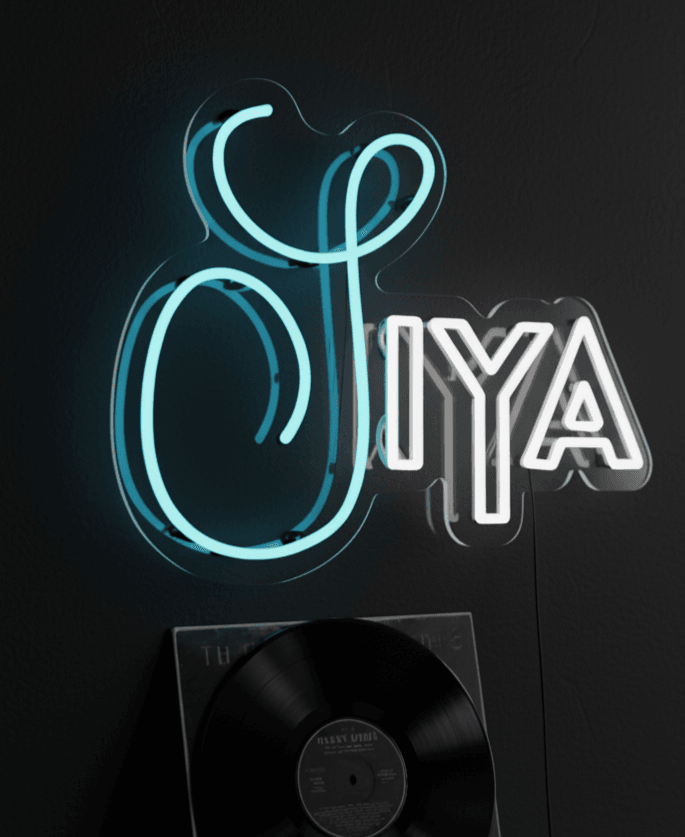 Custom Neon | SIYA Name Neon Sign | Stylish Blue & White LED Neon for Home décor, Events, Shops and Personalized Gifting | 15x18 | Blue & White