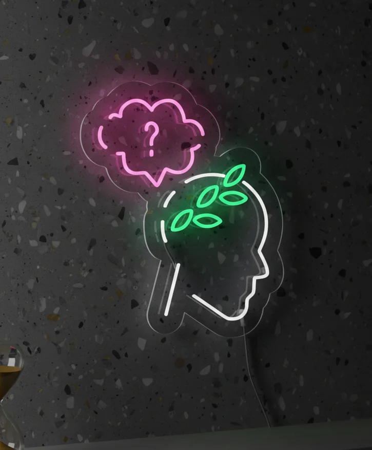 Question Mind Neon Sign 20x24, Plug-in Neon, Custom Question Flex Sign, Premium Question Neon Light, LED Neon Question Sign, Electric Neon Wall Decor, Durable Neon Flex Design