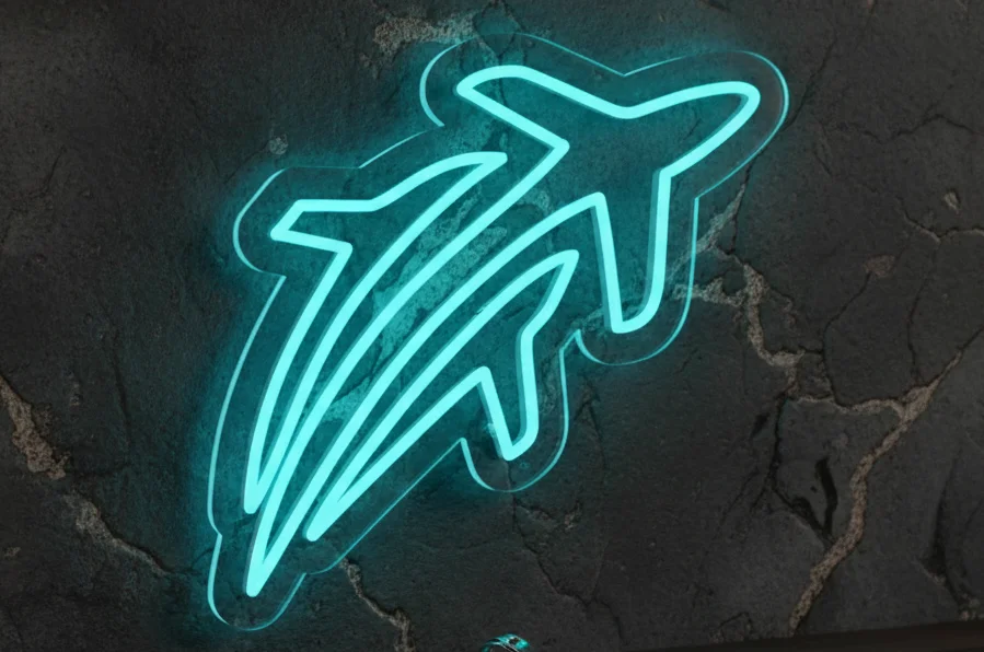 16x16 Airplane Neon Sign LED Wall Decor ? Blue Neon Light Travel Wall Art, Aviation Decor, Custom Plug-in Neon Sign for Bedroom, Gaming Room, Bar, Pilot Gift & Aviation Studio Decoration