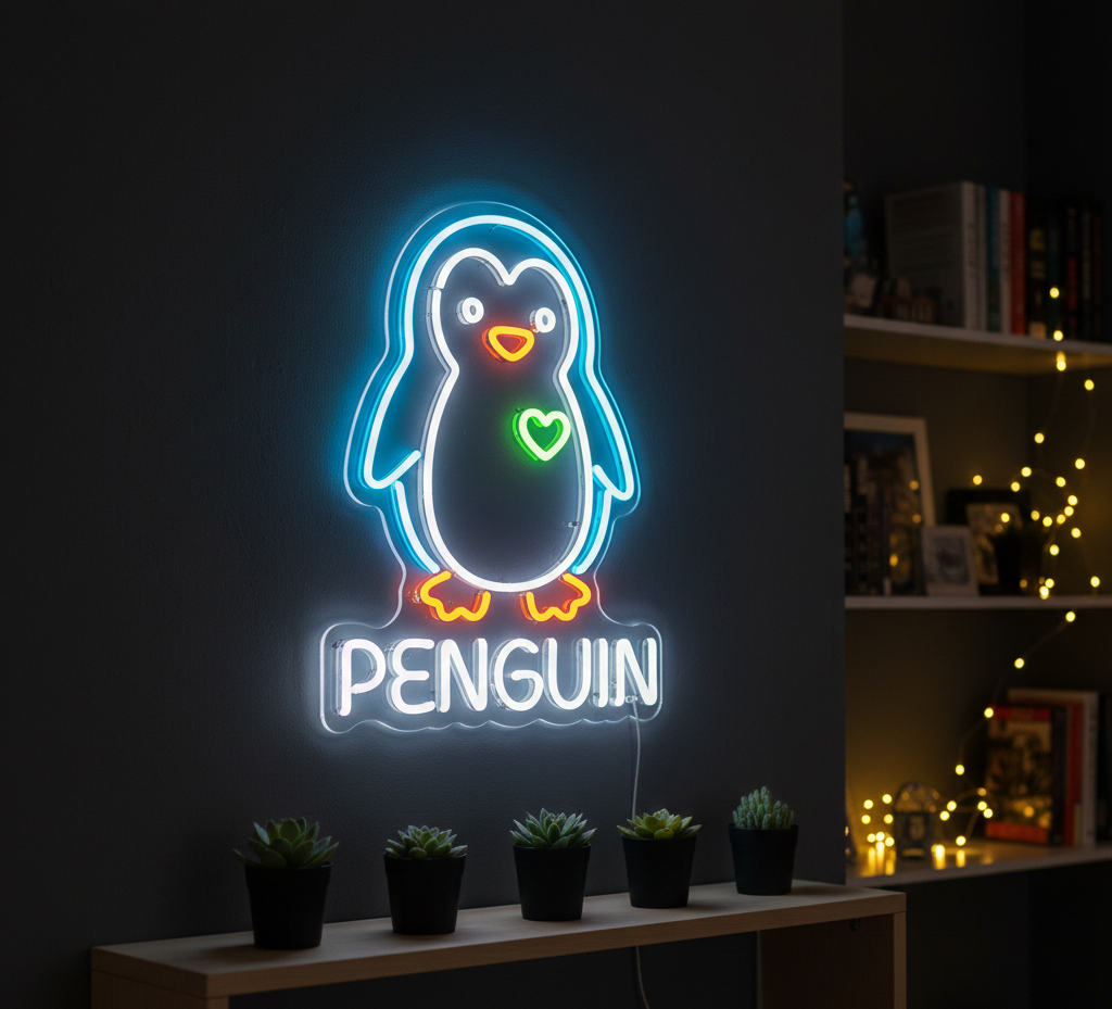 Penguin Neon Sign