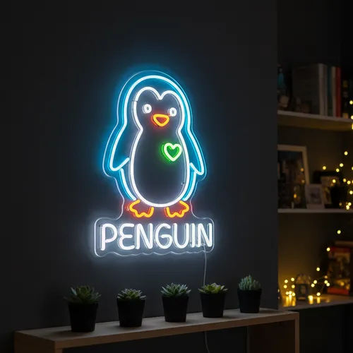 Penguin Neon Sign