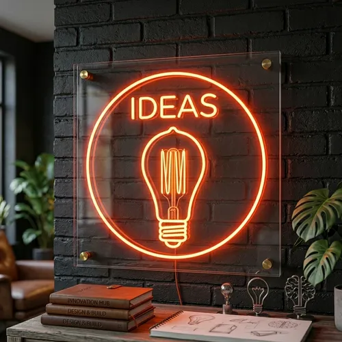 Ideas and bulb Neon Sign
