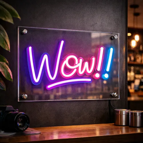 Wow UV Neon Sign