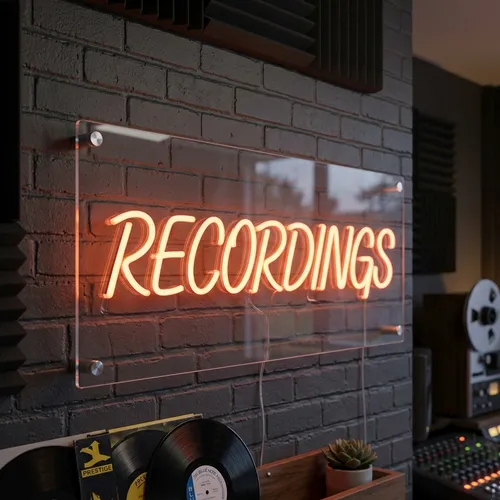 Recordings Neon Sign