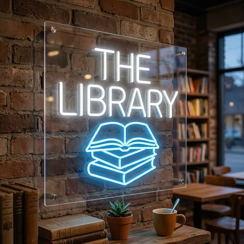 Library Neon Sign