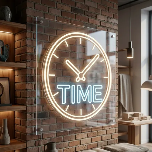 Clock and time Neon Sign