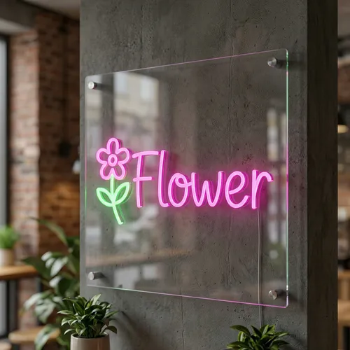 Flower UV Neon Sign