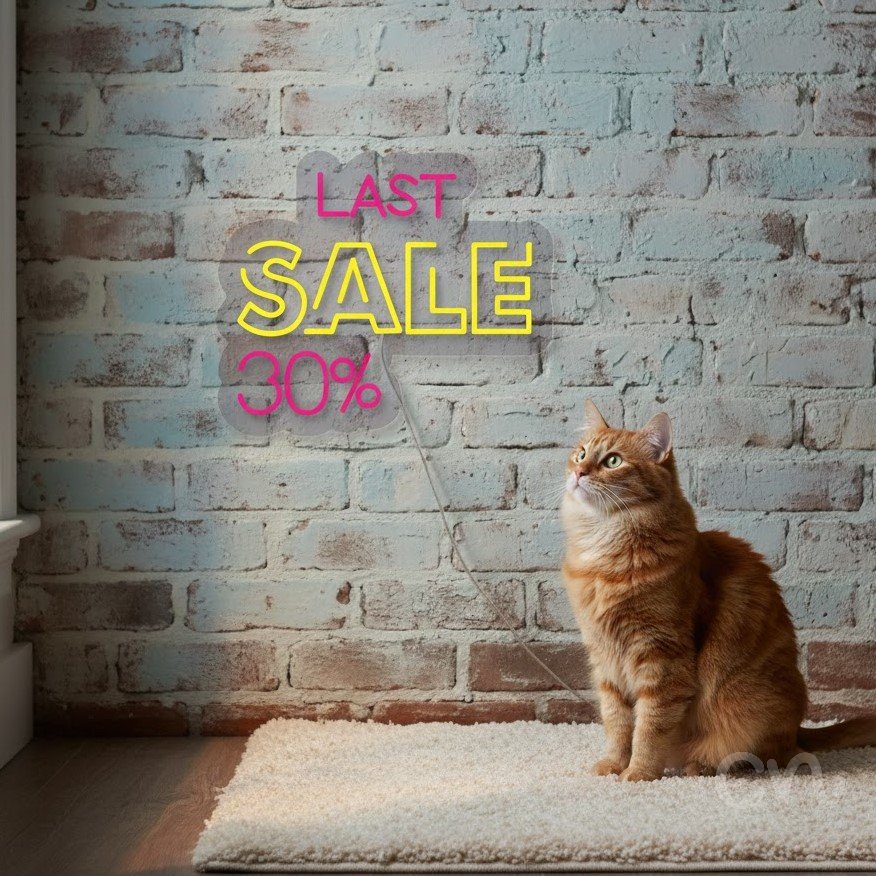 Custom Neon | Last Sale 30% Neon Sign | 20x17 | Hot Pink and Yellow 2
