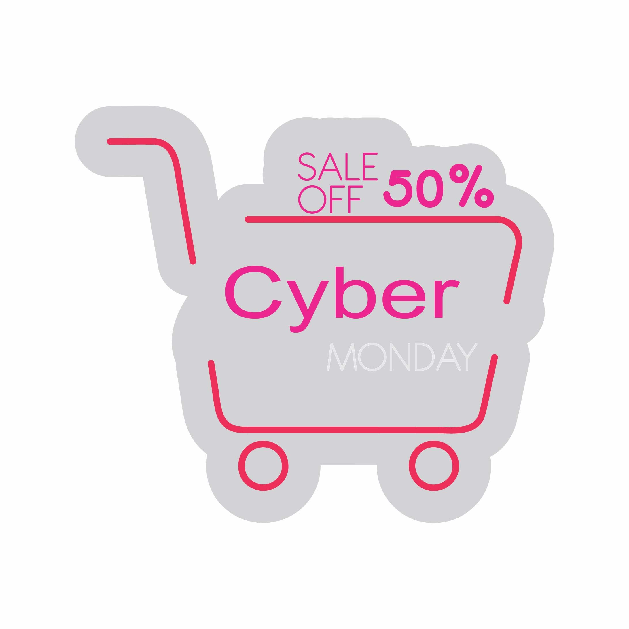 Custom Neon | Sale Off 50% Cyber Monday Neon Sign | 20x23 | Hot Pink, Warm White 3