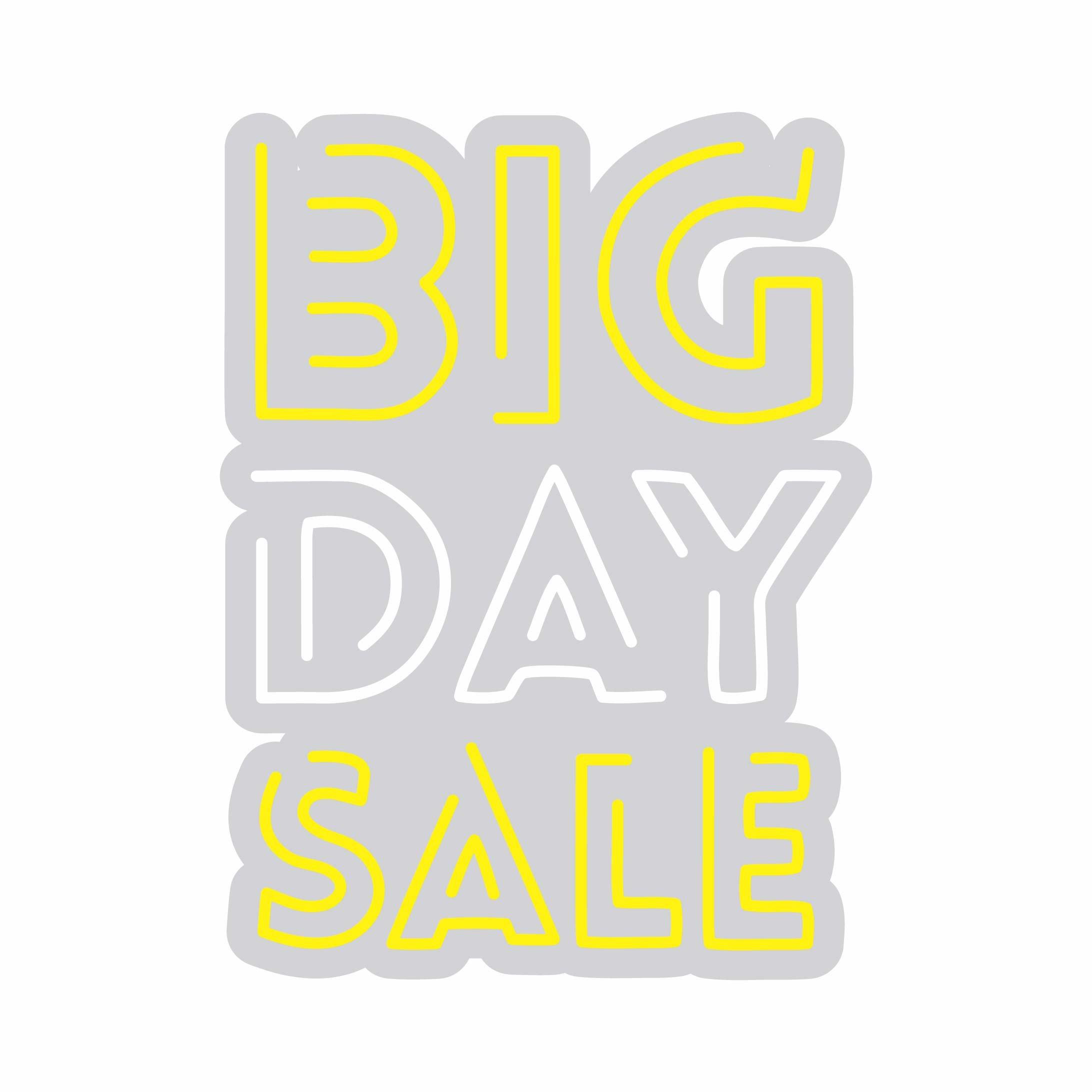 Custom Neon | Big Day Sale Neon Sign | 24x18 | Yellow White Neon Sign for Promotions 3
