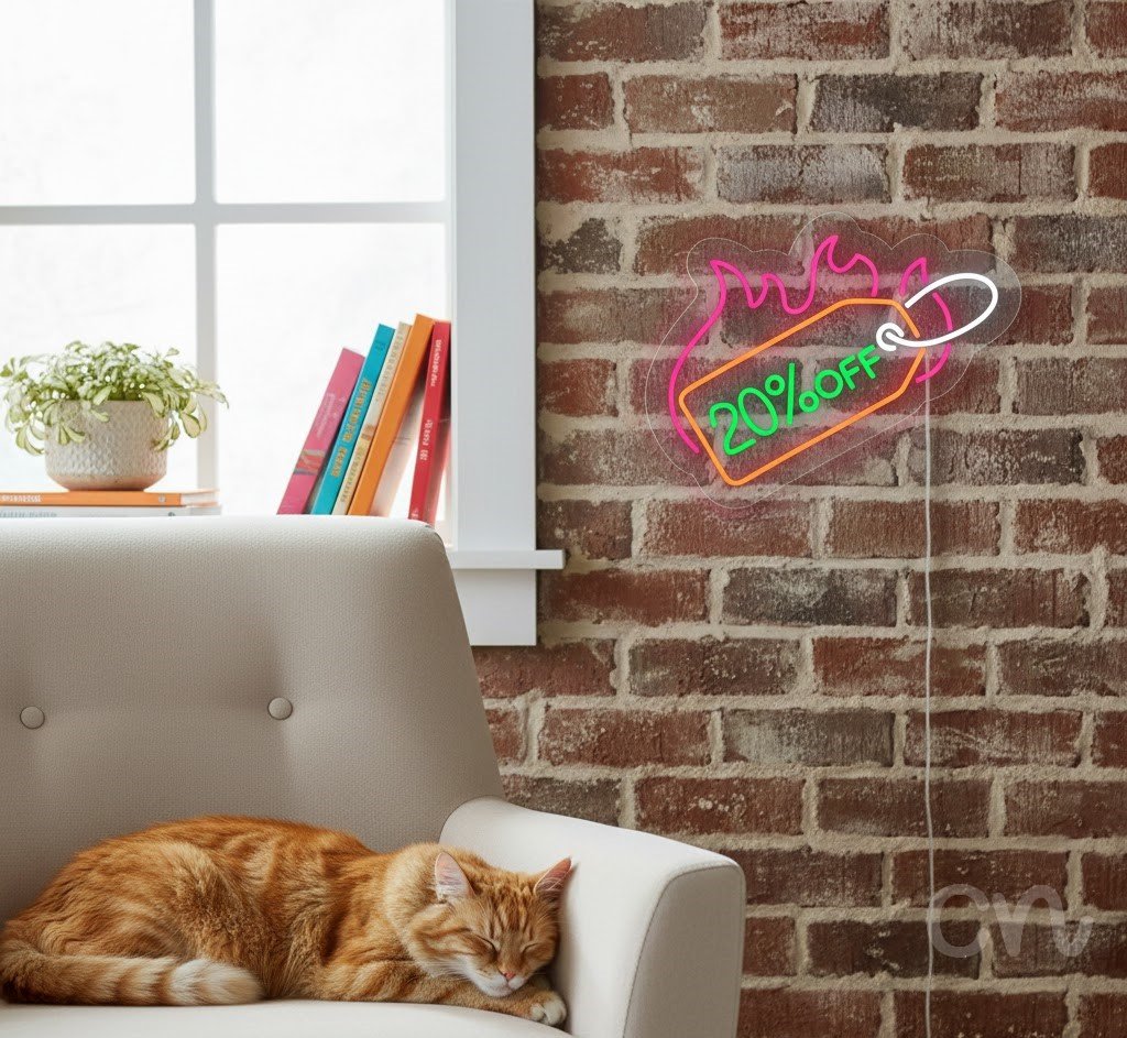 Custom Neon | 20% Off Neon Sign | 18x23 | Red, Orange, Green, White 2