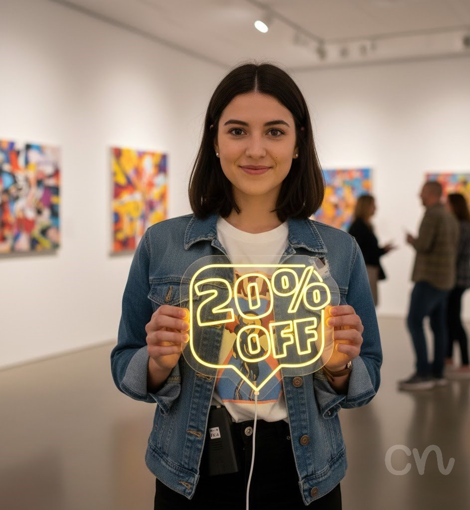 Custom Neon | 20% Off Neon Sign | 22x24 | Yellow Color for Home and Business Decor