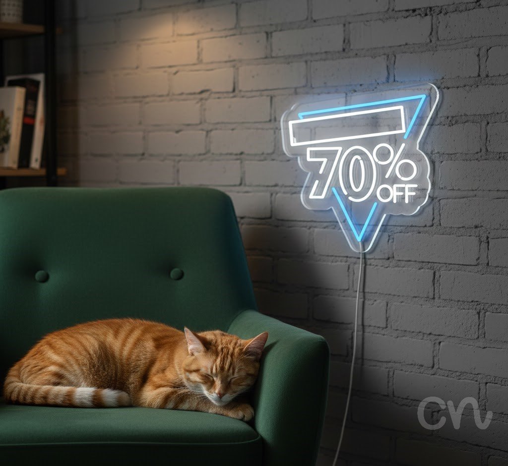 Custom Neon | 70% Off Neon Sign | 20x22 Inches | Ice Blue and White Neon Sign 2