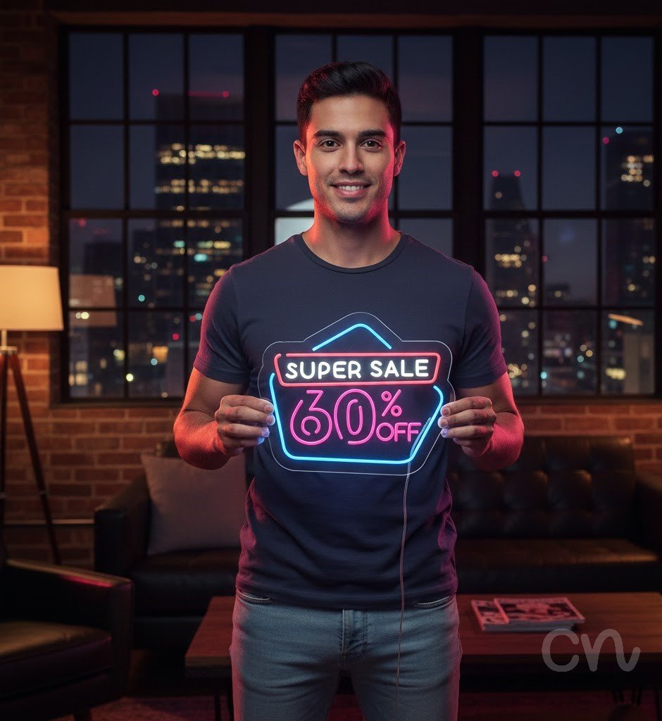 Custom Neon | Super Sale 60% Off Neon Sign | 20x24 | White Hot Pink Light Blue