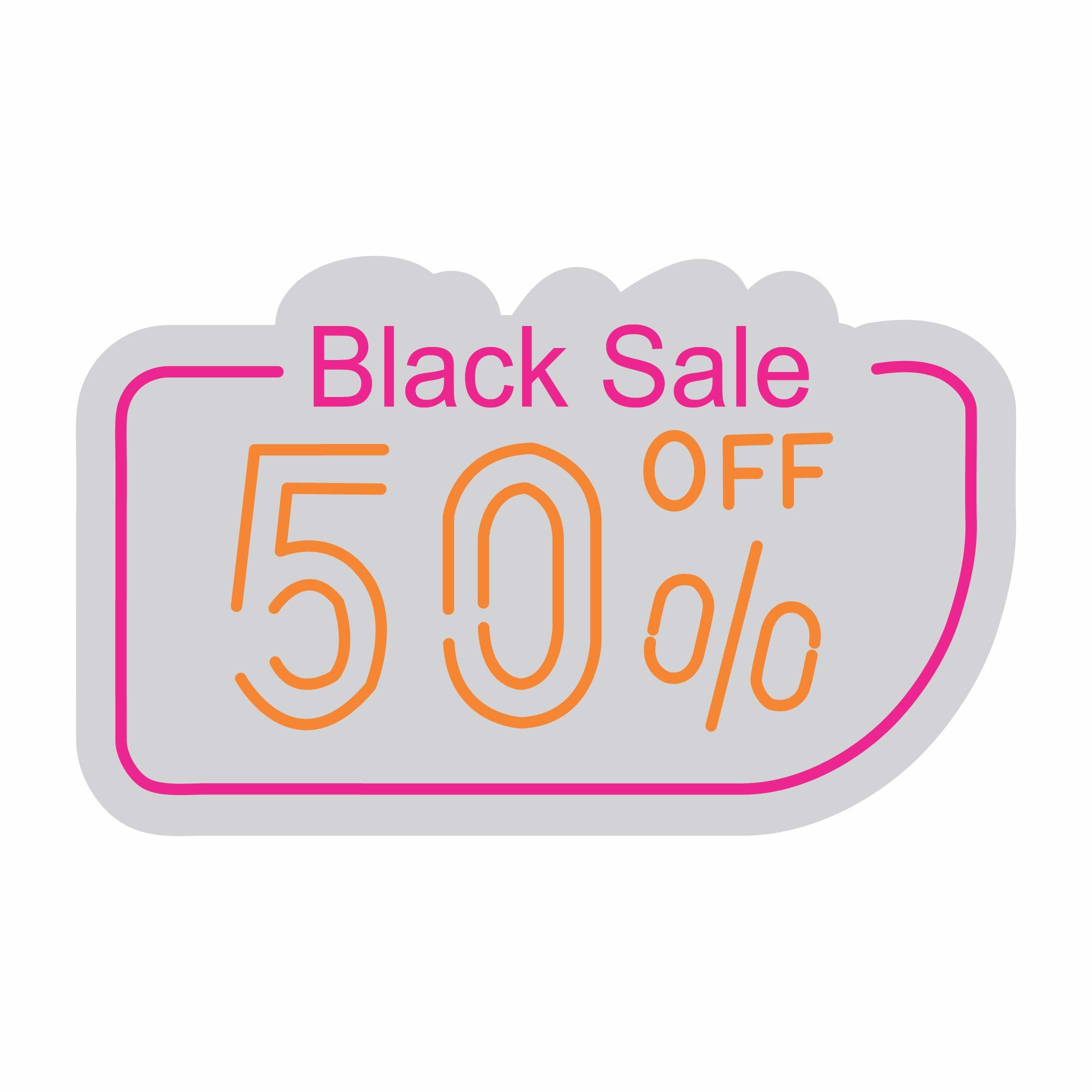 Custom Neon | Black Sale 50% Off Neon Sign | 16x26 | Pink and Orange Bright Lights 3