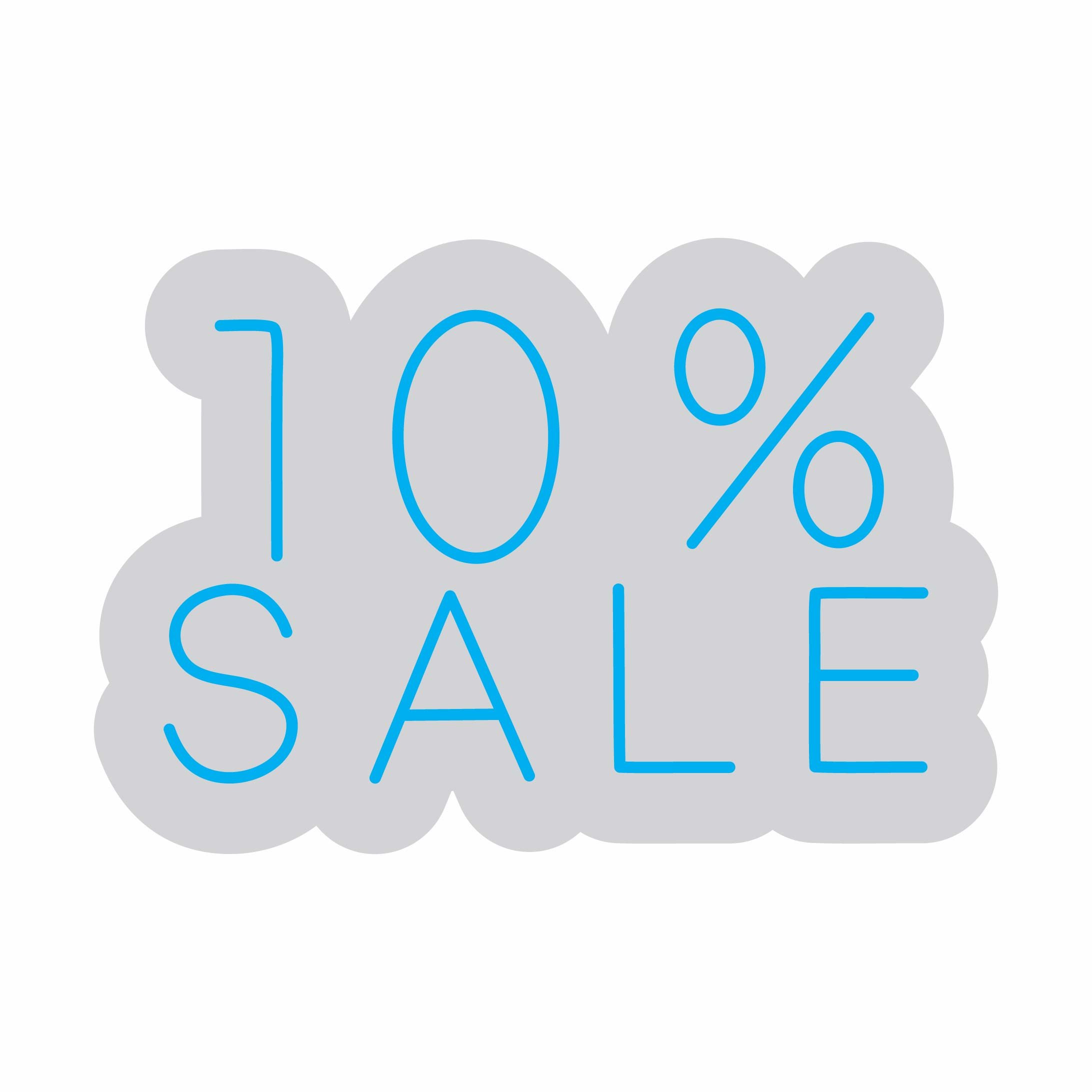 Custom Neon | 10% Sale Neon Sign | 17x25 | Light Blue Neon Sign for Promotions 3