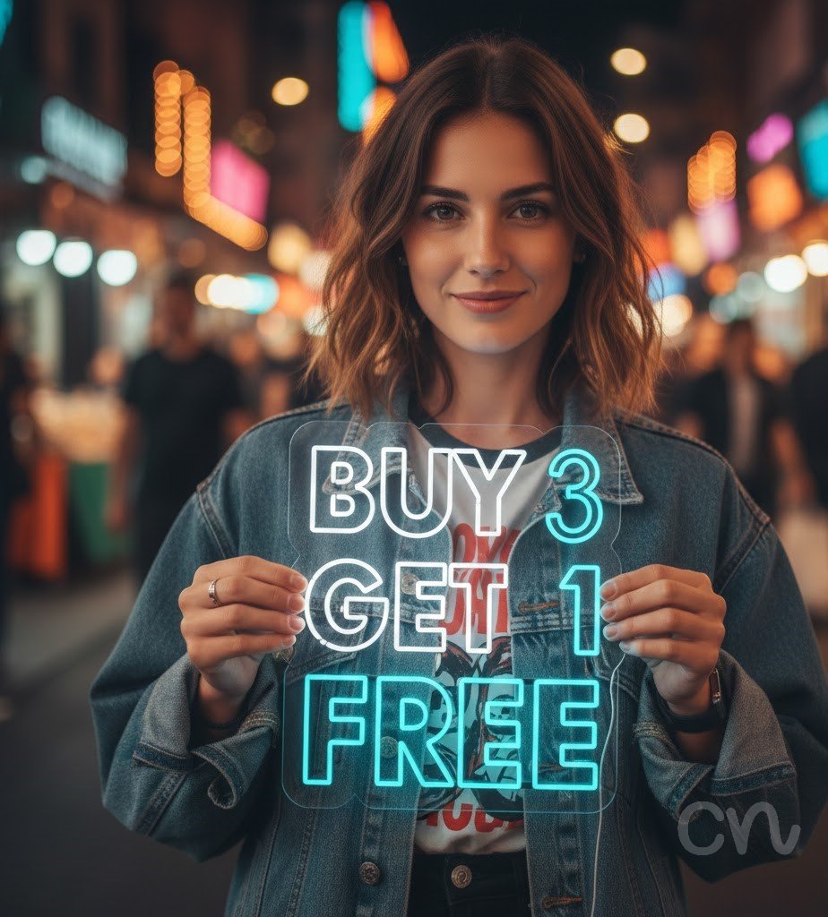 Custom Neon | Buy 3 Get 1 Free Neon Sign | 25x25 Inches | White Blue Neon Sign 2