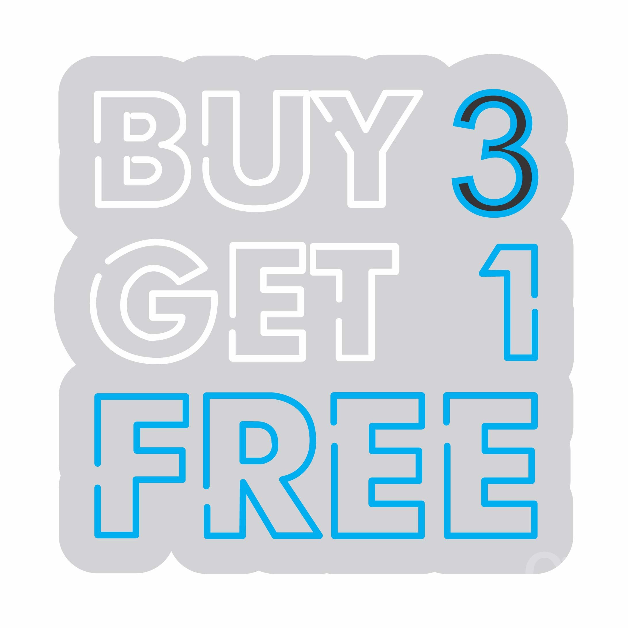 Custom Neon | Buy 3 Get 1 Free Neon Sign | 25x25 Inches | White Blue Neon Sign 3