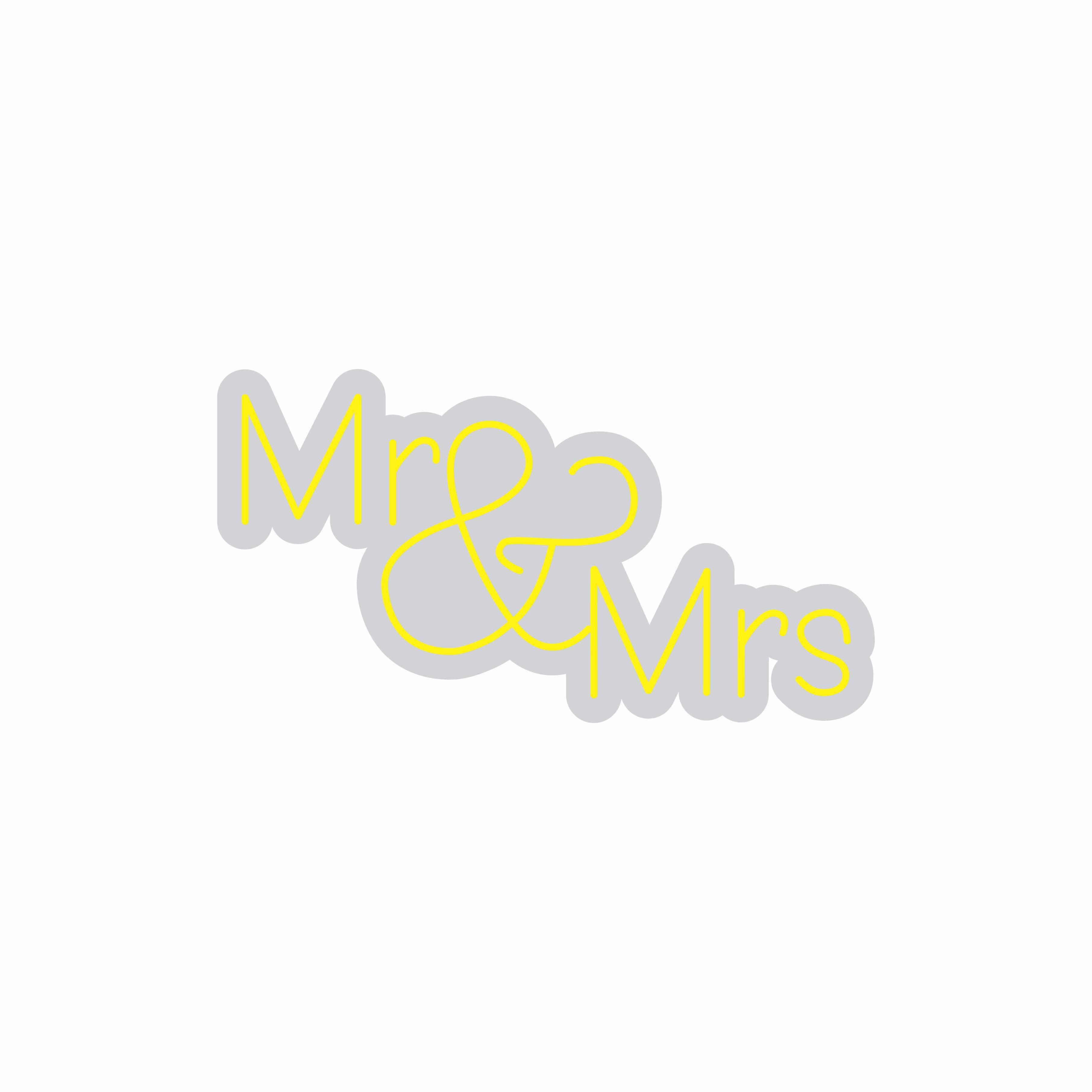 Custom Neon | Mr & Mrs Neon Sign | 16x30 | Yellow Bright Color for Wedding Decor 3