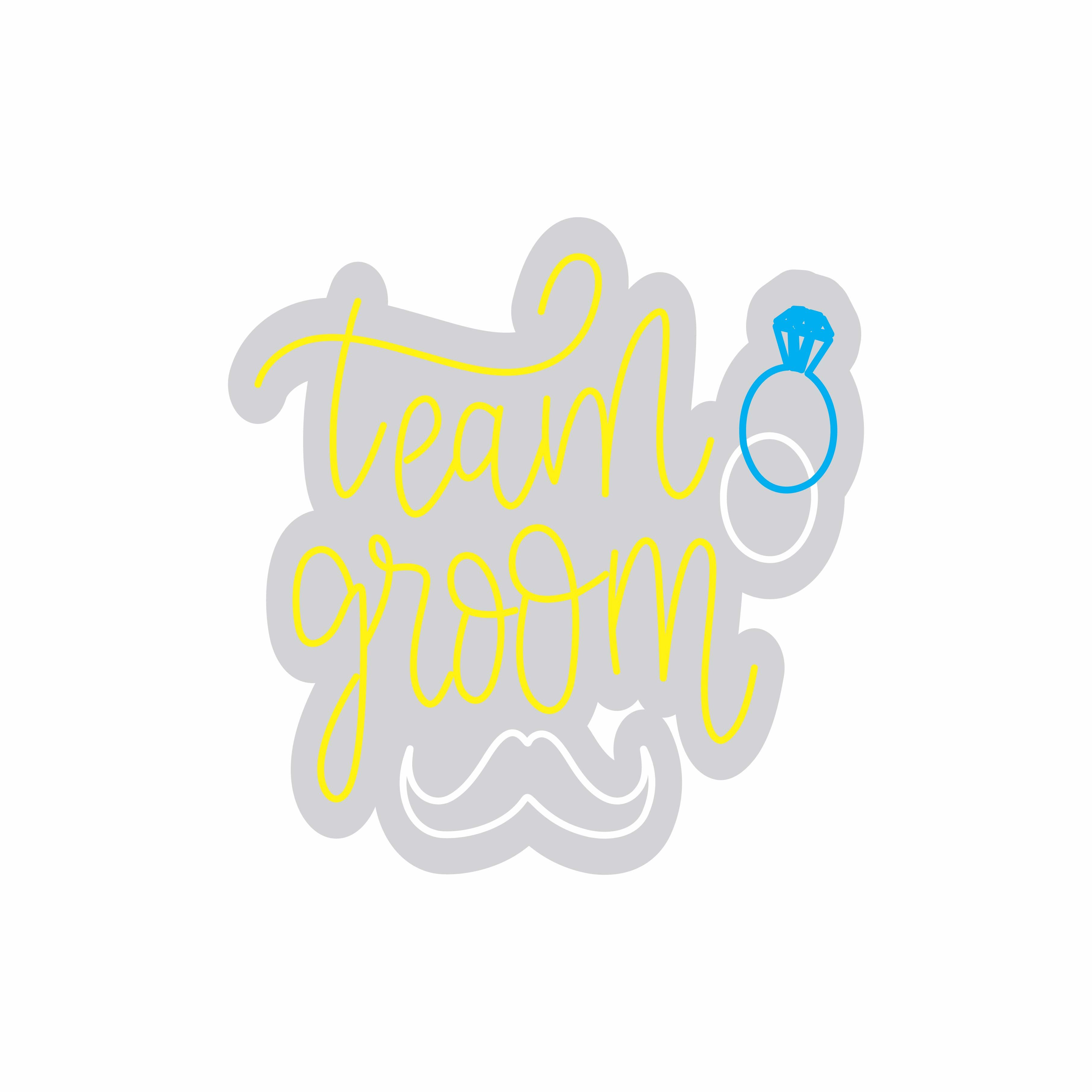 Custom Neon | Team Groom Neon Sign | 30x29 Inches | Yellow Blue White Colors 3