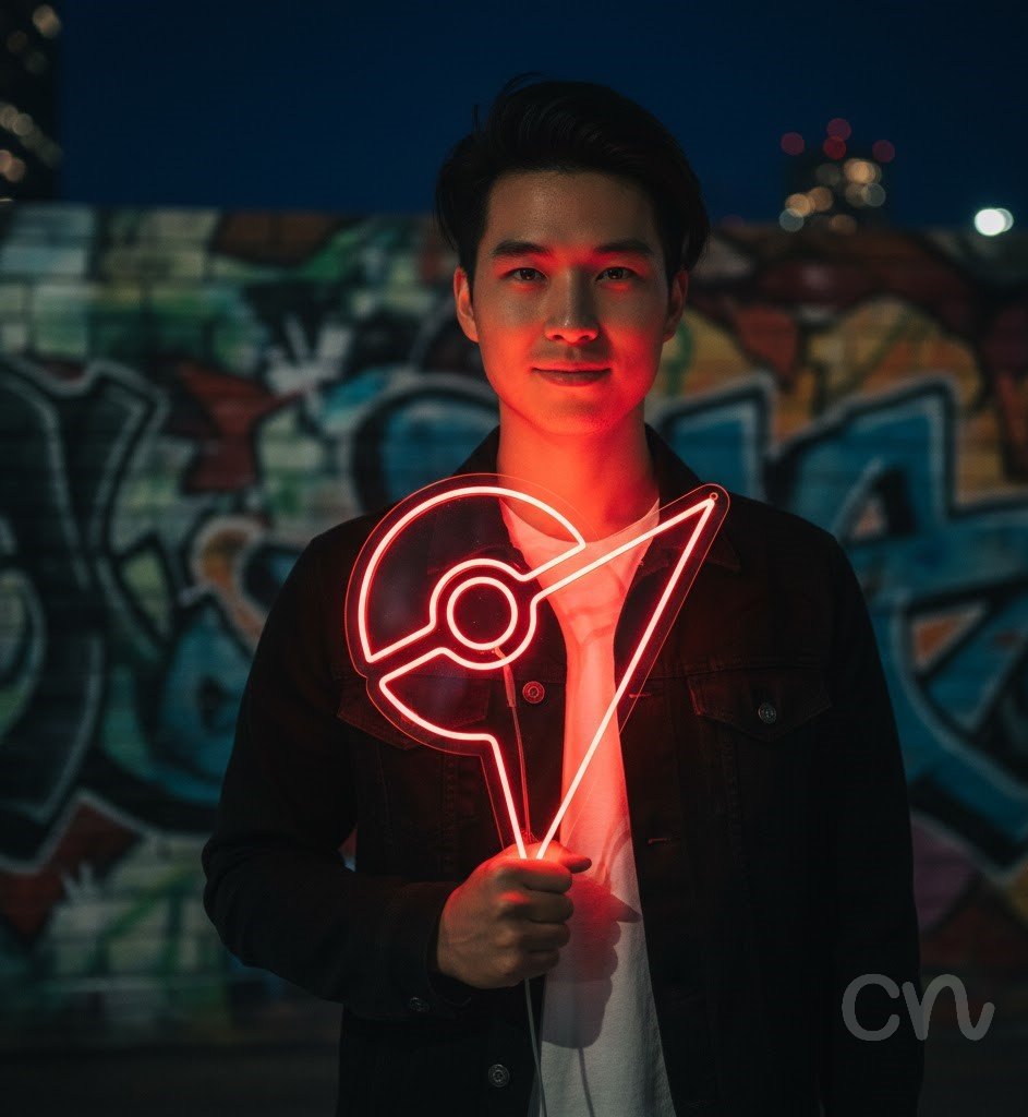 Custom Neon | Abstract Geometric Shape Neon Sign | 24x22 | Red Artwork for Wall Decor