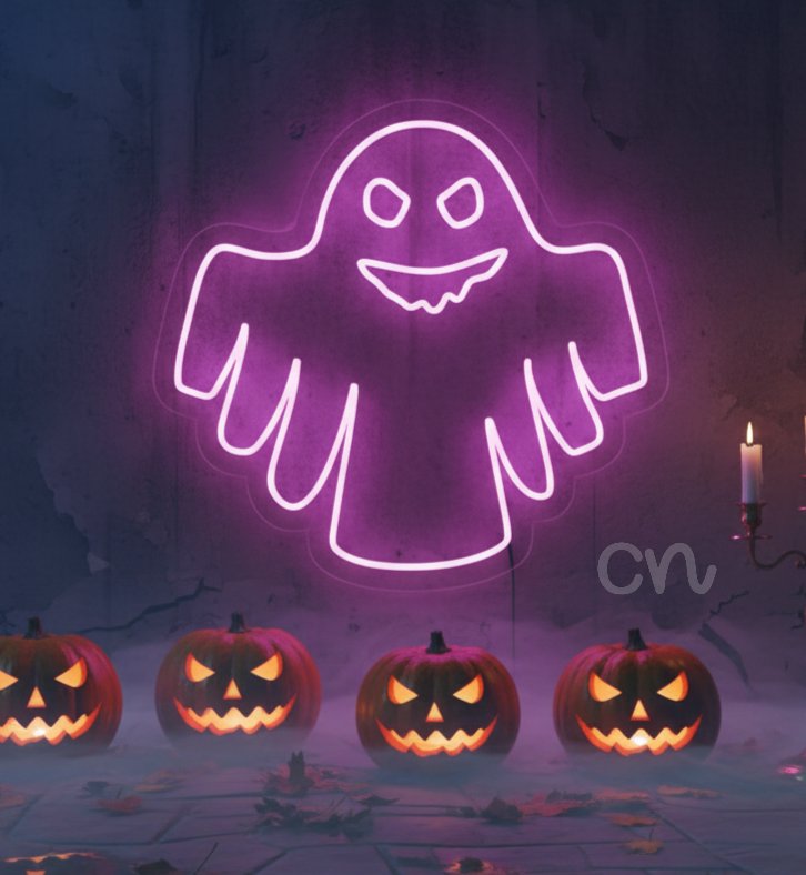 Custom Neon | Pink Neon Ghost LED Sign | 23x24
