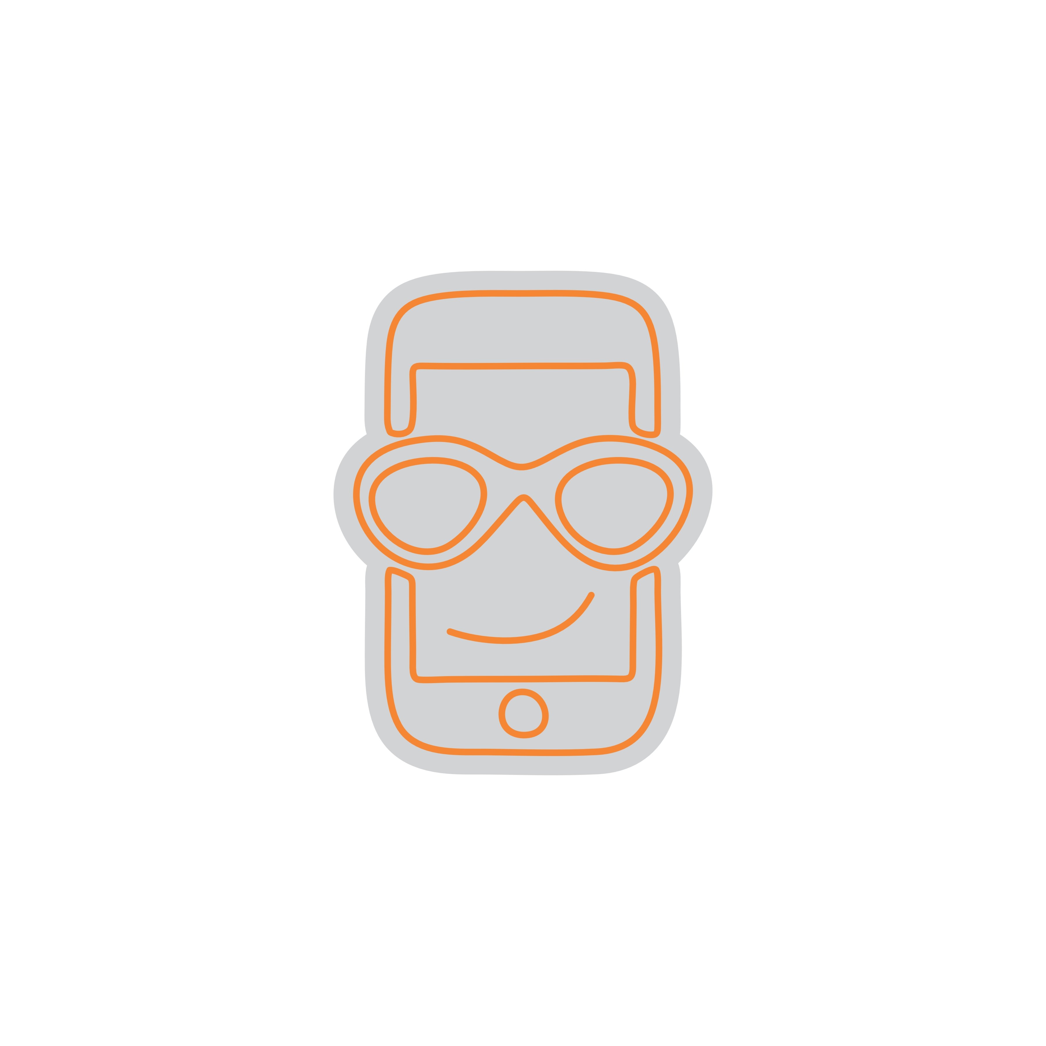 Custom Neon | Smartphone Face Neon Sign | 24x18 | Orange | Bright Mobile Phone Decor 3