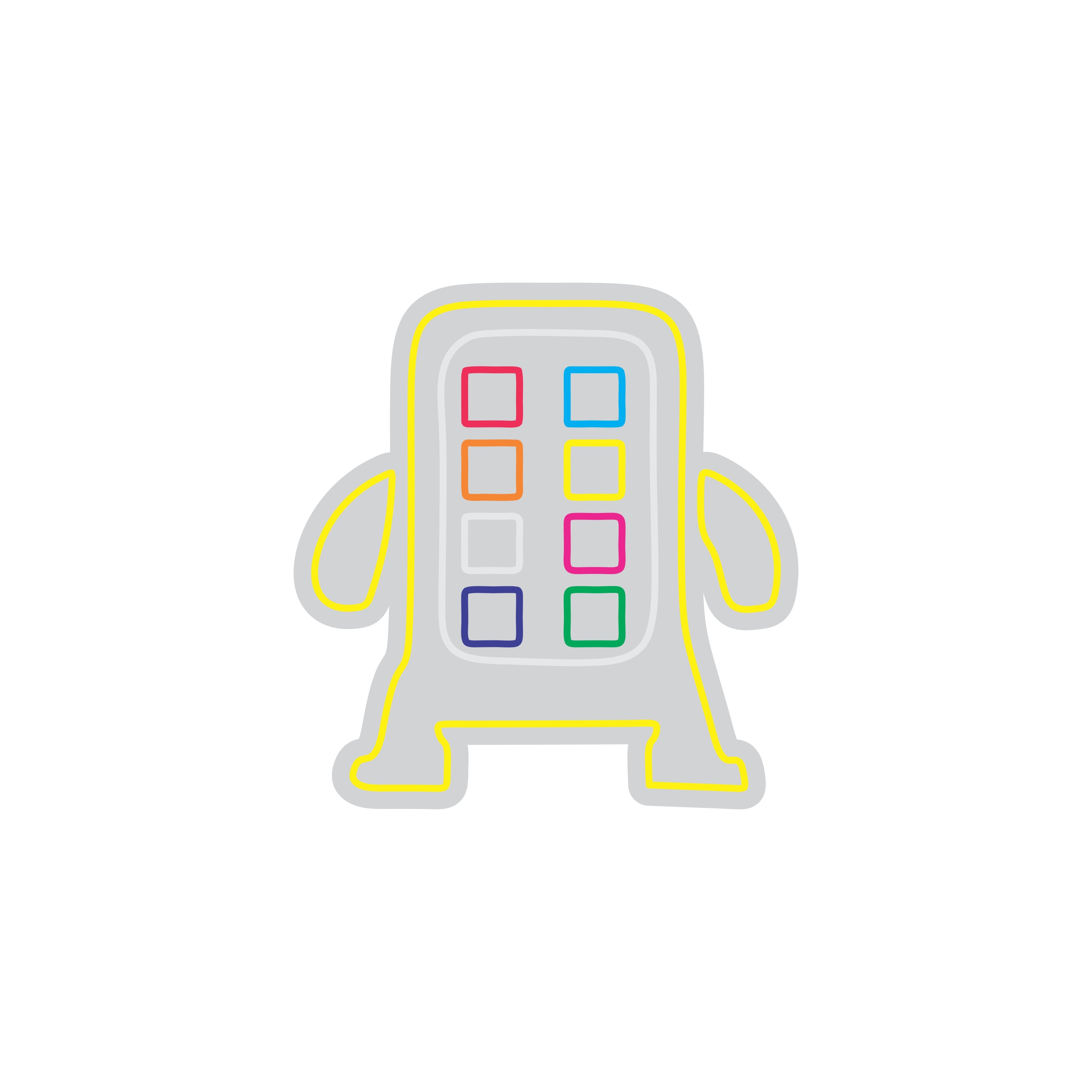 Custom Neon | Robot with Buttons Neon Sign | 24x23 | Yellow Multicolor 3
