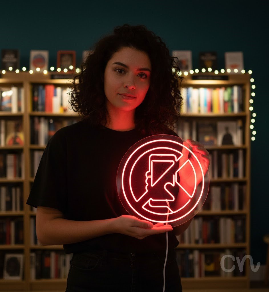 Custom Neon | No Phones Neon Sign | 24x24 | Neon Red for Room Decor, Bars and Lounges