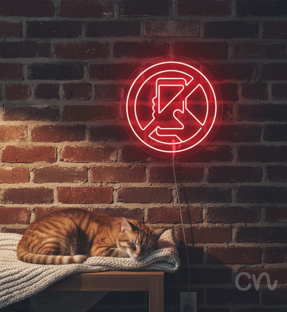 Custom Neon | No Phones Neon Sign | 24x24 | Neon Red for Room Decor, Bars and Lounges 2